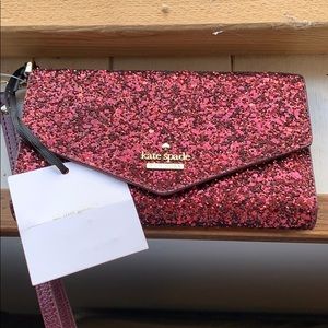 Pink glitter Kate Spade IPhone Wristlet